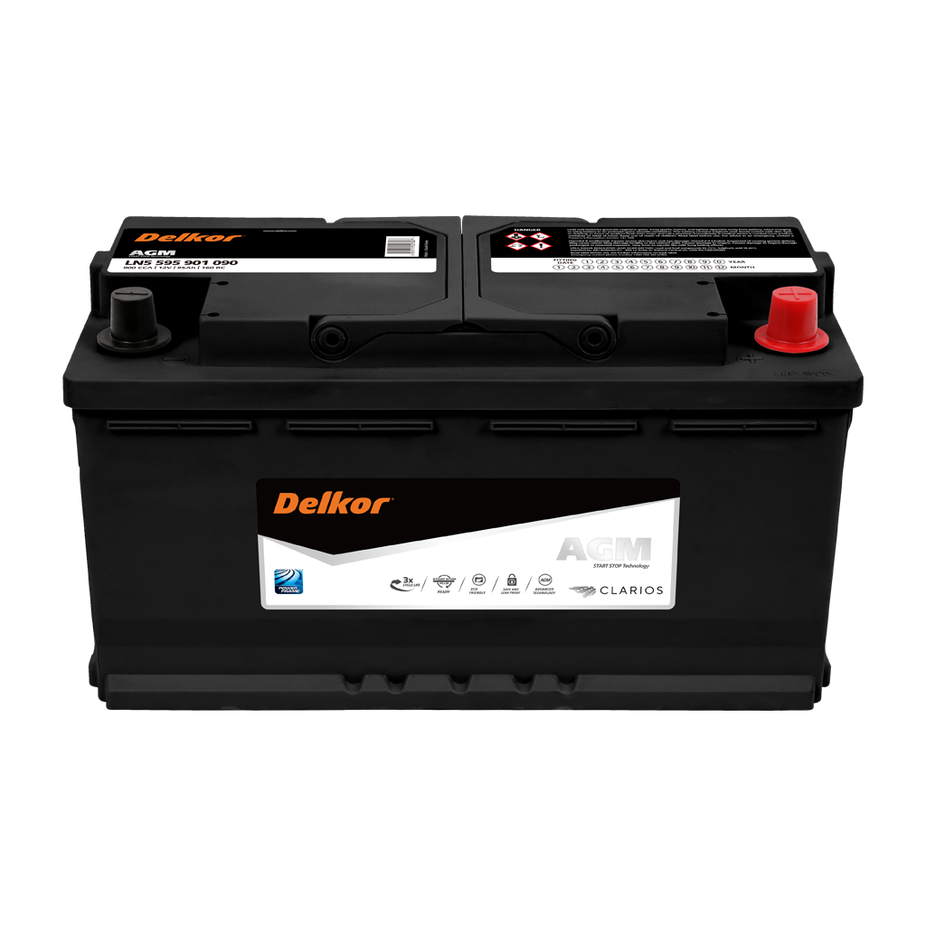 Delkor LN5 595 901 090 Premium AGM Battery CCA: 900